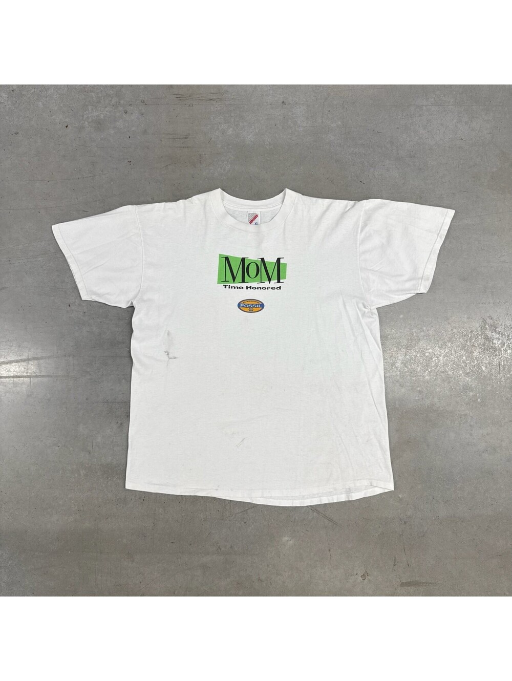 Vintage 90s Fossil Watches Mom Time Honoured Graphic Flawed T-Shirt Extra Large